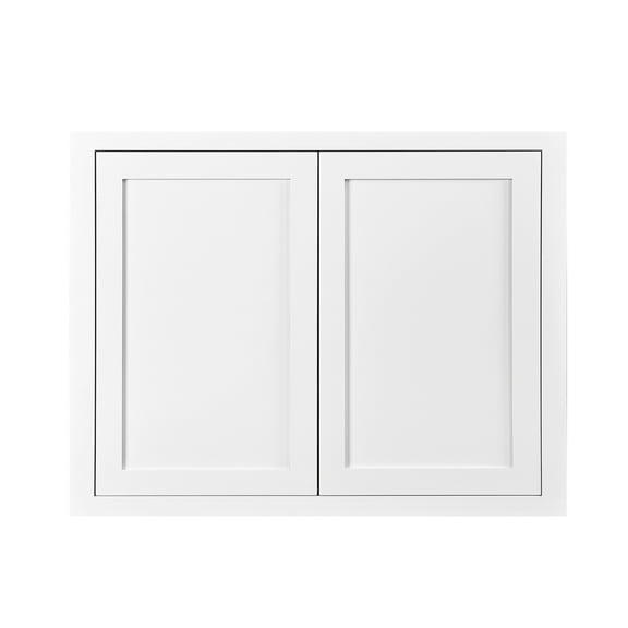 30" Wide 30" Tall 14" Deep Cabinet Snow White Inset Shaker - Double Door - Unassembled