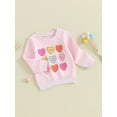 thumbnail image 3 of Toddler Baby Girl Boy Valentines Day Outfit Long Sleeve Crewneck  Sweatshirt Oversized Pullovers Fall Clothes, 3 of 7