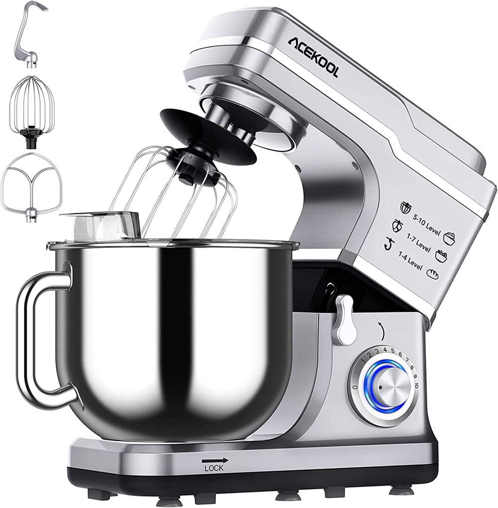 Acekool Stand Mixer, 7.5 QT Electric Mixer, 10 Speed 660W Household
