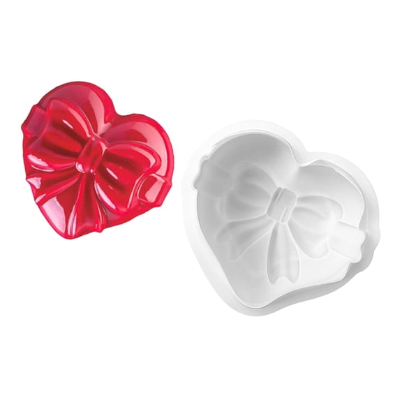 Heart Shape Silicone Candle Molds for Epoxy Resin Candle Soap Bowtie Heart Cake Molds Chocolate Molds Fondant Molds