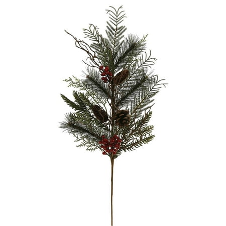 Artificial Cedar Pine Cone and Berries Christmas Pick Spray 30 ...