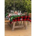thumbnail image 2 of Outdoor Tablecloth with Umbrella Hole and Zipper, Red Plaid Christmas Rectangle Table Cloth 52x70 Inch Waterproof Tablecloth, Gnomes Xmas Tree Snowflake Winter Picnic Table Cover for Patio Camping, 2 of 7