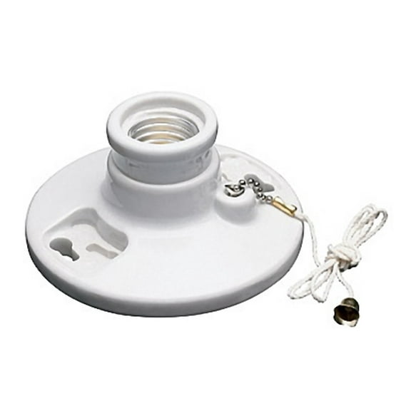 Pass and Seymour 282 Porcelain Pullchain Ceiling Lampholder Light Socket 250W