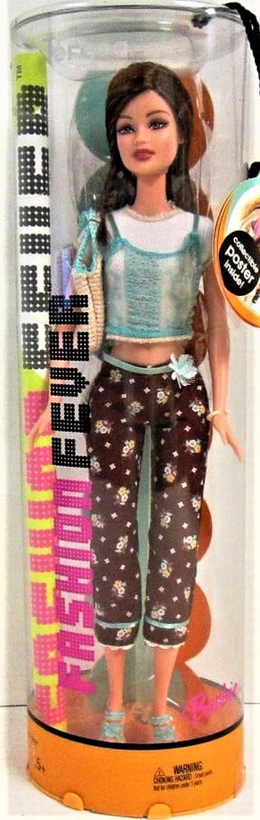 Barbie Fashion Fever Teresa Dresser Doll Floral Capris Pants Pajama Set Outfit 