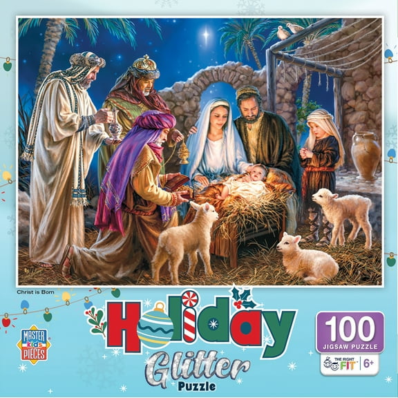 MasterPieces - Christ is Born Glitter 100 Piece Jigsaw Puzzle