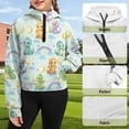 thumbnail image 6 of Uourmeti Cartoon Dragon Rainbow Moon Girls Quarter Zip Up Sweatshirt with Pocket Oversize Plus Size Soft Loose Athletic Top for Gym Run Travel Weekend Size 7-8, 6 of 7