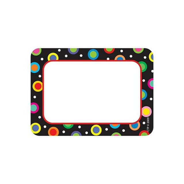 Creative Teaching Press CTP4505-6 Dots On Black Name Tags - Pack of 6