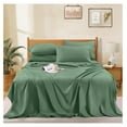 thumbnail image 3 of Extra Deep Pocket Queen Sheets - Fits Mattress 18-24 Inches Deep - 6 Pieces Hotel Luxury 1800 Thread Count Microfiber Sheet Set - Ultra Soft Green Queen Size Bed Sheets, 3 of 7