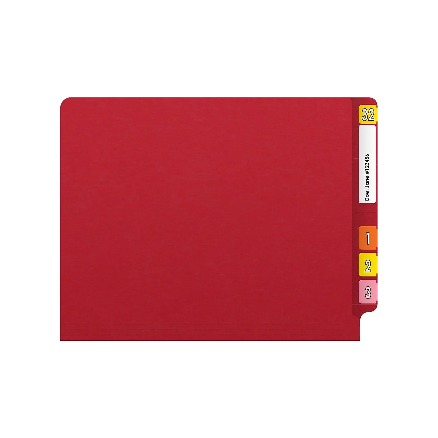 Medical Arts Press Reinforced End Tab File Folder Straight Cut Letter-Size Red 50/Box (S-01601-RED)