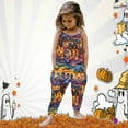 thumbnail image 2 of Toddler Girl Jumpsuit 3T Sleeveless Halloween Pumpkin Print Casual Spaghetti Strap Loose Romper Long Pants with Pockets Toddler Girls Clothing Z0E-Purple, 7-8 Years, 2 of 5