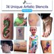 thumbnail image 4 of Kit de tatuaje temporal con purpurina INGALA, 16 colores, 74 plantillas, 4 of 9