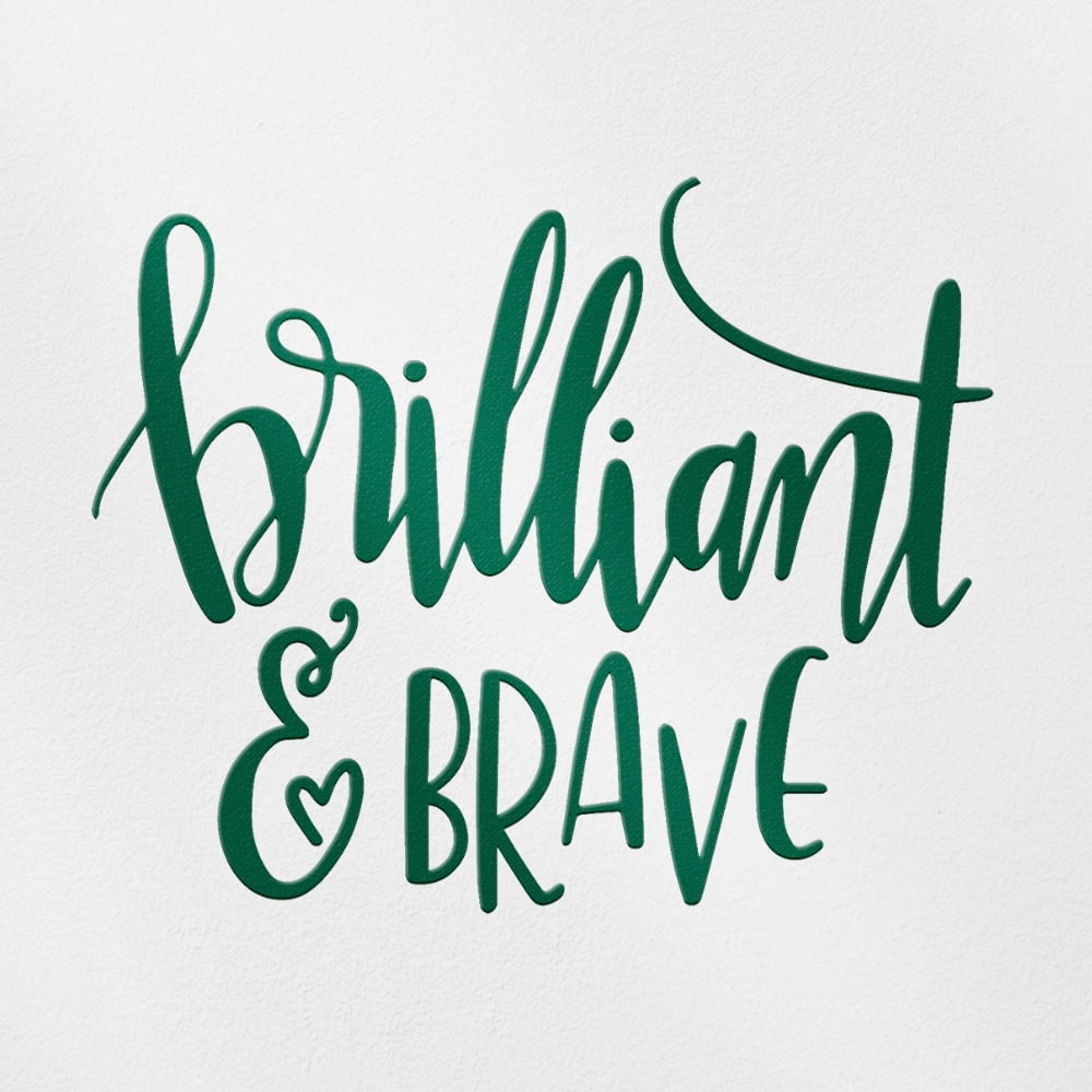 Transparent Decal Stickers Of Brilliant And Brave (Green) Premium ...