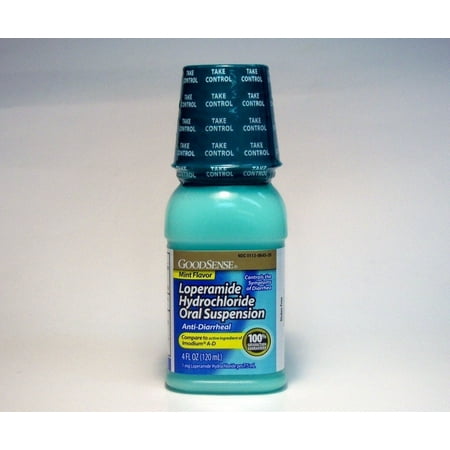 GoodSense Anti-Diarrheal Medicine, Loperamide Hydrochloride Oral Solution, 1 mg per 7.5 mL, Mint Flavor, 4 Fluid Ounces