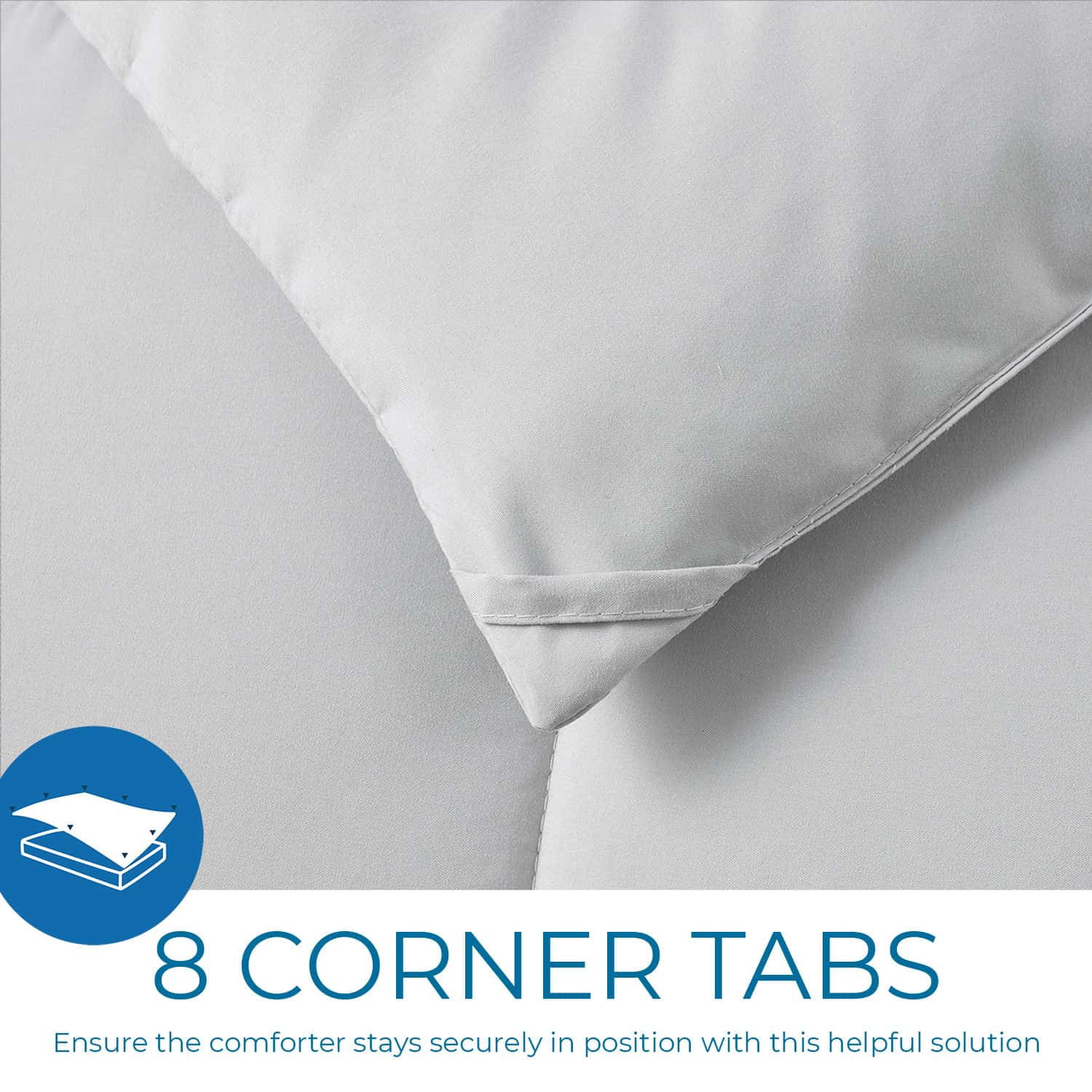 LammaLoe Queen Comforter, Quilted Down Alternative Comforter, All Season Duvet Insert with Corner Tabs,Light Gray