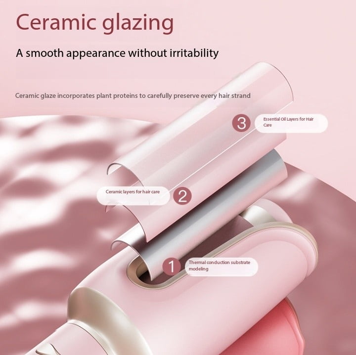 2025 new 32mm Rose Automatic Curling Wand - Large Wave Electric Hair Curler with Negative Ion Technology, Hair Care & Water Wave Styler