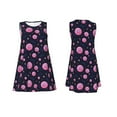 thumbnail image 7 of Naloa Pink Planets And Stars Print Women's Summer Spring Casual Beach Sundress,Vacation Sleeveless Tank Crewneck Loose Dresses, 7 of 7