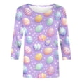 thumbnail image 5 of MIASHUI T-Shirt Décontracté à Manches Trois-Quarts et Col Rond pour Femmes, Multicolore, Thème de la Saint-Patrick, 5 of 5