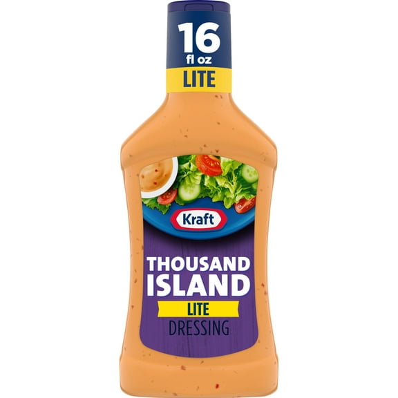 Kraft Thousand Island Lite Salad Dressing, 16 fl oz Bottle