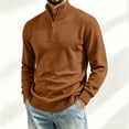 thumbnail image 2 of Atkumj Mens Quarter Zip Pullover Fashion Warm Loose Ribbed Turtleneck Knit Sweater Casual Solid Color Long Sleeve Mens Pullover Sweater for Daily Walking M, 2 of 7