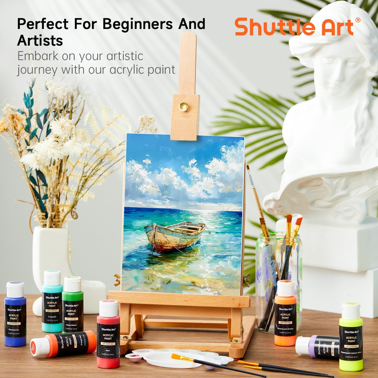 Shuttle Art Acrylic Paint Set, 25 Colors, 2oz Bottles photo 5