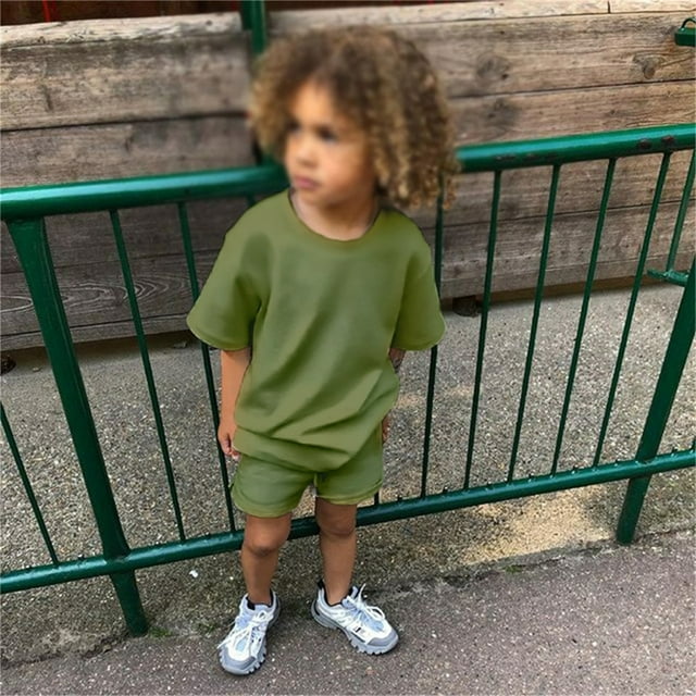 Ensemble d'Été 2-3 Ans Vêtements Garçon Tout-Petit T-Shirt à Manches Courtes Tee Short Ensemble Col Rond Tenue d'Été Vêtements de Printemps pour Garçons Tenues d'Été pour Garçons