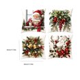 thumbnail image 3 of Sahpxhe Christmas Throw Pillow Cover 18X18 Set Of 4 Vintage Santa Wreath Golden Bells Pattern Soft Cushion Covers for Couch Home Decor, 3 of 5