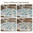 thumbnail image 5 of ODIKA 9'x12' Blue Beige Retro Geometric Pattern Washable Area Rug Mid-Century Modern Brindle Stripe Design Non-Slip, Chair-Friendly for Dining Room, Basement, Large Office, 5 of 5
