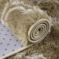 thumbnail image 7 of FairOnly Brown 2'x8'Washable Silk Wool Geometric Runner Rug for Bedroom Non Slip Ultra Soft Modern Indoor Rug for Living Room Dining Room, 7 of 7