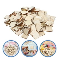 200pcs Unfinished Blank Wood Square Discs Wood Cutout for DIY Craft Rustic Wedding 25mm
