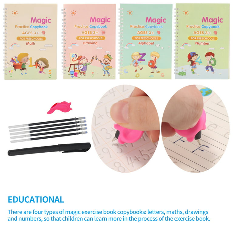 PULSBERY Magic book-Sank magic book-Magic book for kids-Original Sank Magic  Book-Kids Learning Book-Magic Practice Copybook-Magic Calligraphy Copybook  Magic Sank Learning Practice Books Set