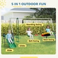 thumbnail image 4 of Qaba 5-in-1 Kids Swing Set for Backyard with Slide, 770lbs Capacity, Multi, 4 of 10