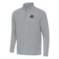 thumbnail image 2 of Men's Antigua  Gray Ohio State Buckeyes Intent Quarter-Zip Top, 2 of 3