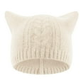 thumbnail image 1 of Plush Balls Ears Decor Fleece Lining Solid Color Ear Protection Baby Beanie Winter Infant Cartoon Shape Bucket Hat Scarf Cap, 1 of 10