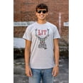 thumbnail image 4 of Funny Christmas Hipster Reindeer Lit Plus Size Crewneck Graphic Tee Shirt Brisco Brands 2X, 4 of 5