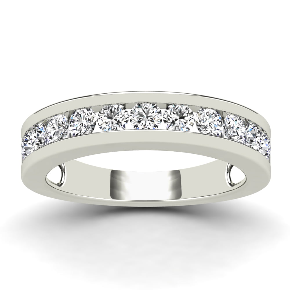 AAAMARK 14K White Gold 7/8 CT TDW Diamond Channel Set Band Ring (GH,I1)