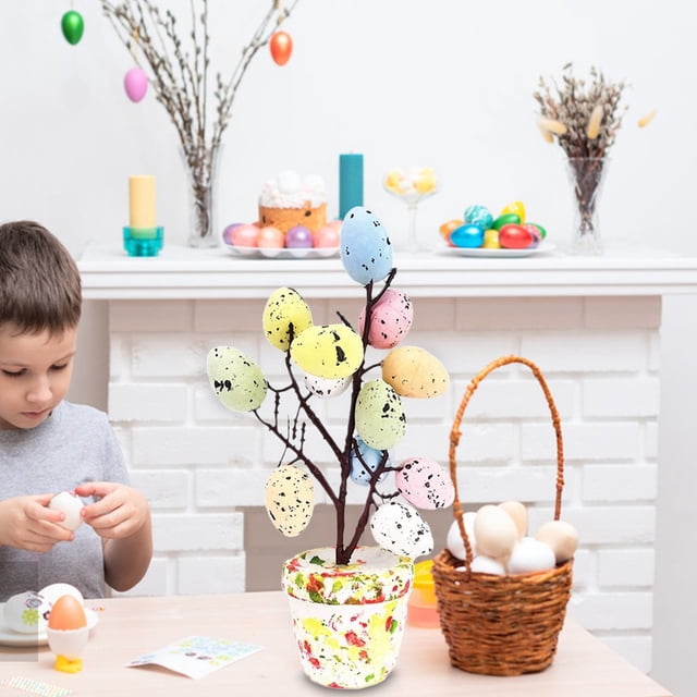 Ovzne Easter Decoration Artificial Oval Tree Desktop Easter Oval Tree Decoration Desktop Oval Bonsai Decoration On Clearance
