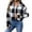 Black, variant on Tqcoqu Women's Plaid Jackets Long Sleeve Button Front Lapel Fuzzy Fashion Warm Winter Cropped Sherpa Coat