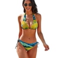 thumbnail image 2 of Pumpkins And Bikini Swimsuit Halloween Print Swimwear Sexy Push Up Cute Bikini Set Rave Adjustable Design Bathing Suit, 2 of 5