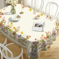 thumbnail image 3 of Rectangular Easter Tablecloth 60x120Inch, Spring Floral and Bunny Easter Egg Watercolor Tablecloth, Waterproof Wrinkle Resistant Tablecloth, Holiday Kitchen Dining Spring Easter Decor, 3 of 6