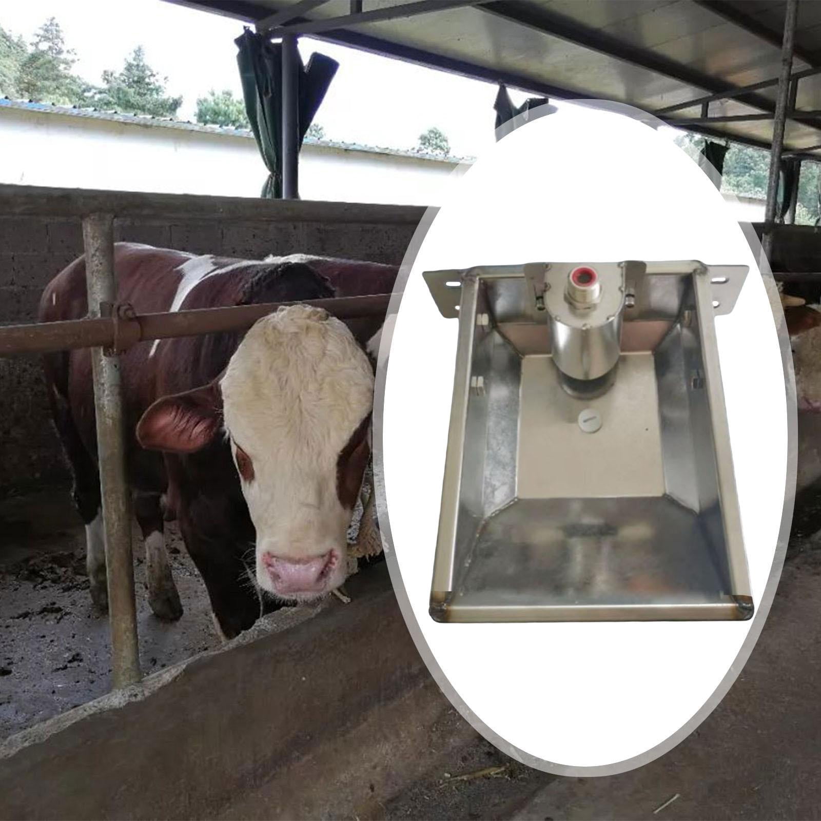 TOOYFUL Automatic Livestock Water Bowl Animal Drinker Watering Trough Feeder Feeding Livestock Waterer Stainless Steel for Cattle Pig M 31cmx26cm
