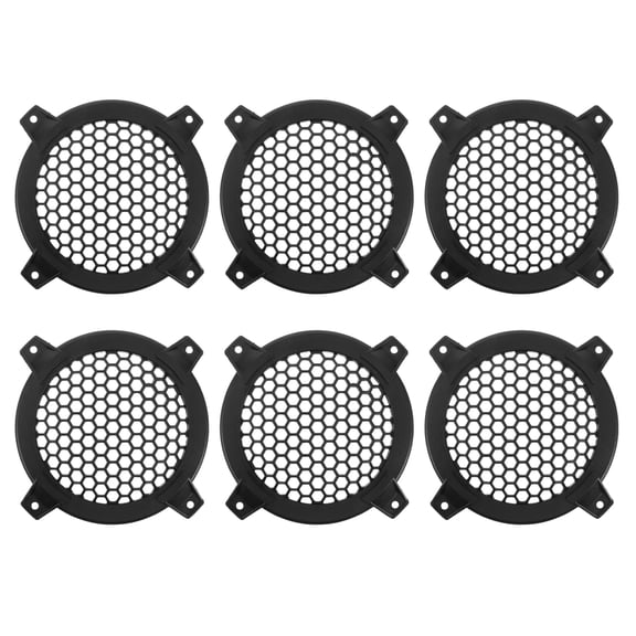 6pcs Plastic Speaker Grille: Speaker Mesh Cover - 4inch Woofer Protective Guard - Round Woofer Grill - Home Audio Grill Cover - Home Audio Accessories