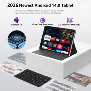 Tablet Android 14 Tablet,128GB ROM+24GB RAM (8+16Virtual)+1TB TF Expand,10 Inch Android Tablet with Keyboard,5G WiFi Tablet,Octa-Core Processor,13MP+8MP Camera,Bluetooth,GPS,FHD Display,2 In 1 Tablet