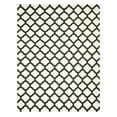 thumbnail image 2 of Handmade Wool Black Transitional Trellis Reversible Modern Moroccan Kilim Rug, 2 of 5