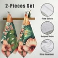 thumbnail image 3 of Nawy Tropical Flower Watercolor Summer Hawaii Palm Tree Leaf and Tropical Flower Towel Set - 2 Pack Funny Kitchen Towels for Kitchens, Bathrooms, Showers Soft Bath Towel 27.5*16in, 3 of 6