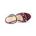 thumbnail image 4 of BLISSFUL STEP Women's Strappy Platform Slingback Stiletto Heels Sandals Burgundy 7, 4 of 7