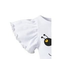 thumbnail image 2 of goowrom Infant Flying Sleeve Romper + Shorts + Bow Headband, Bee Cartoon, 2 of 9