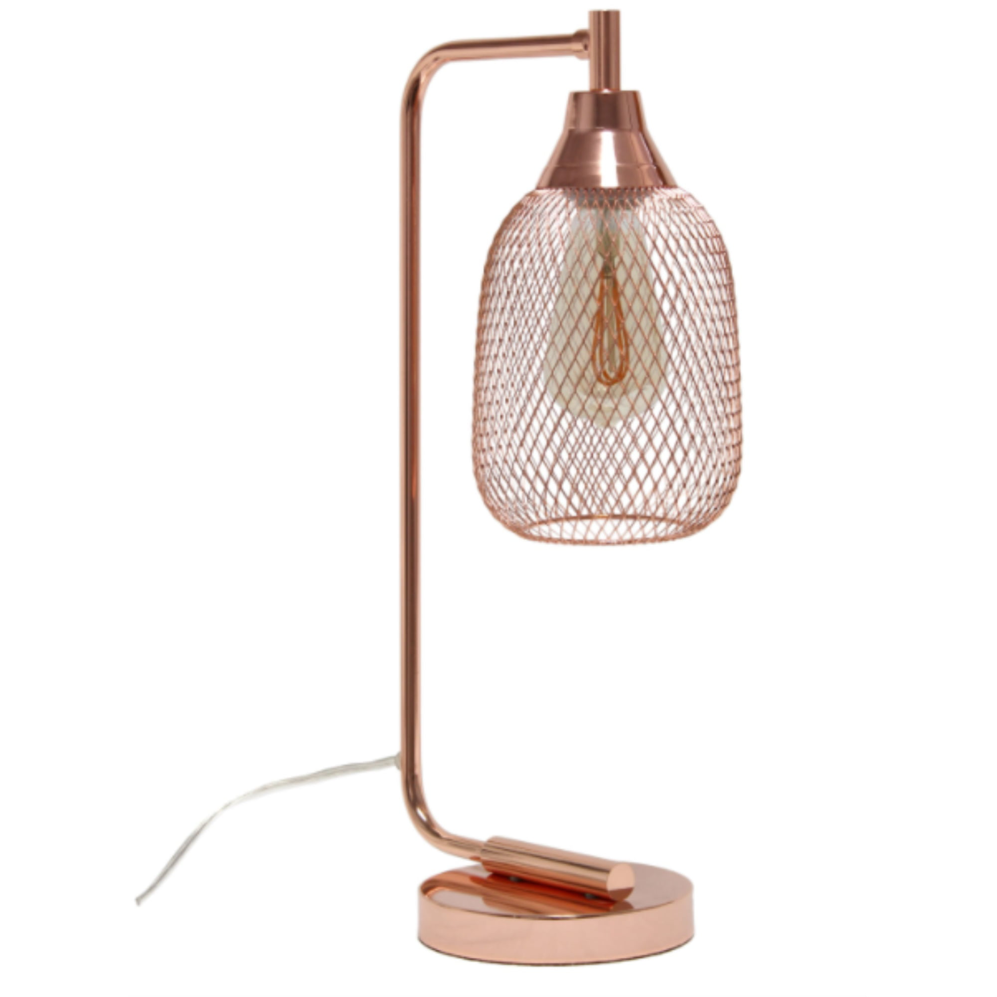 Lalia Home Industrial Mesh Desk Lamp, Rose Gold