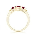 thumbnail image 2 of ANGARA Natural Vintage Style Three Stone Ruby Wedding Band in 14K Yellow Gold for Women (Size-5mm) | July Birthstone, Birthday, Anniversary, Jewelry Gift for Women | Natural Ruby Ring, 2 of 9