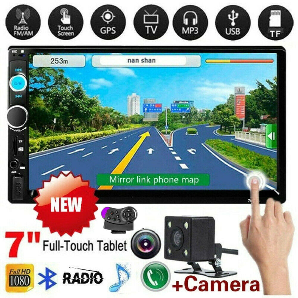 7'' Double 2DIN Car Radio Video Stereo Mirror Link GPS Navi Cam For Android iOS 