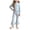 Blue, variant on Pandaie Girls Drawstring Crop Blous Top Flare Pants 2 Piece Set Solid Color Stretch Long Sleeve Casual Fashion Tracksuit Beige,2-3 Years